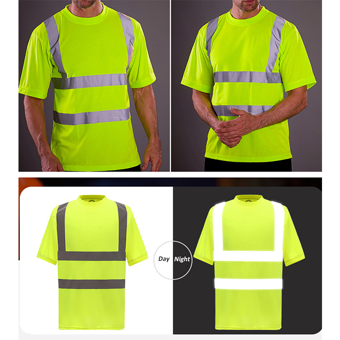 FONIRRA 3 Pack ANSI Class 2 High Visibility T-Shirts - Yellow, Moisture Wicking, Reflective Strips, X-Large